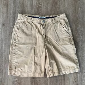 Disney Parks Mickey Patch Khaki Shorts Size 34 Men’s 9" Inseam Casual
